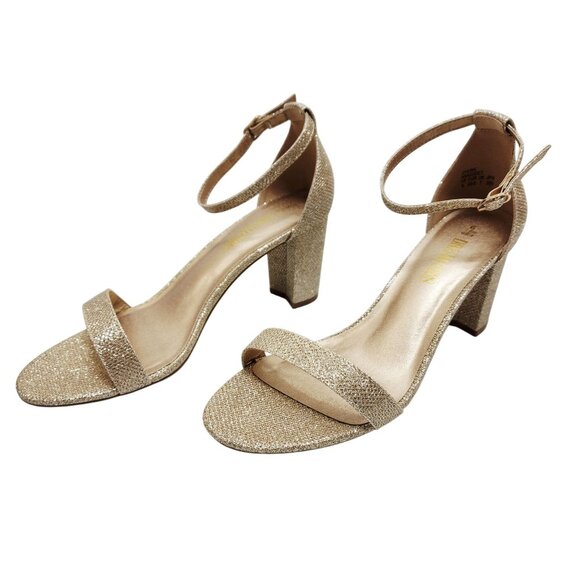 Dream Pairs Womens Glittery Block Heel Ankle Strap Sandals - Size 9 - Picture 7 of 13